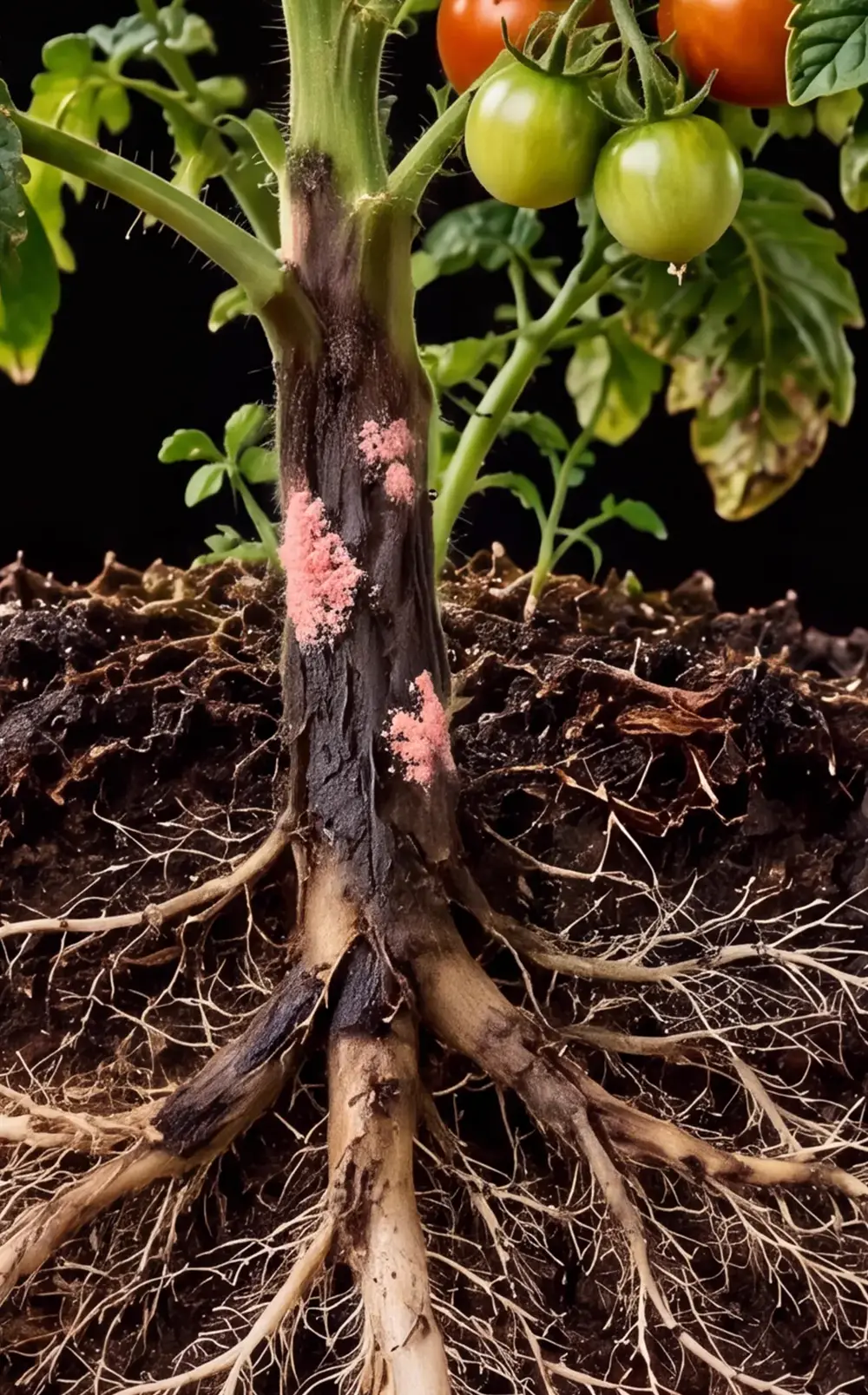 Fusarium kök ve kök boğazı çürüklüğü belirtisi (temsili görsel)